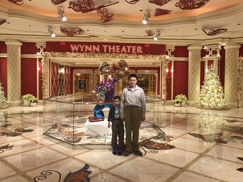 My brother and me at a luxury hotel named Wynn Las Vegas