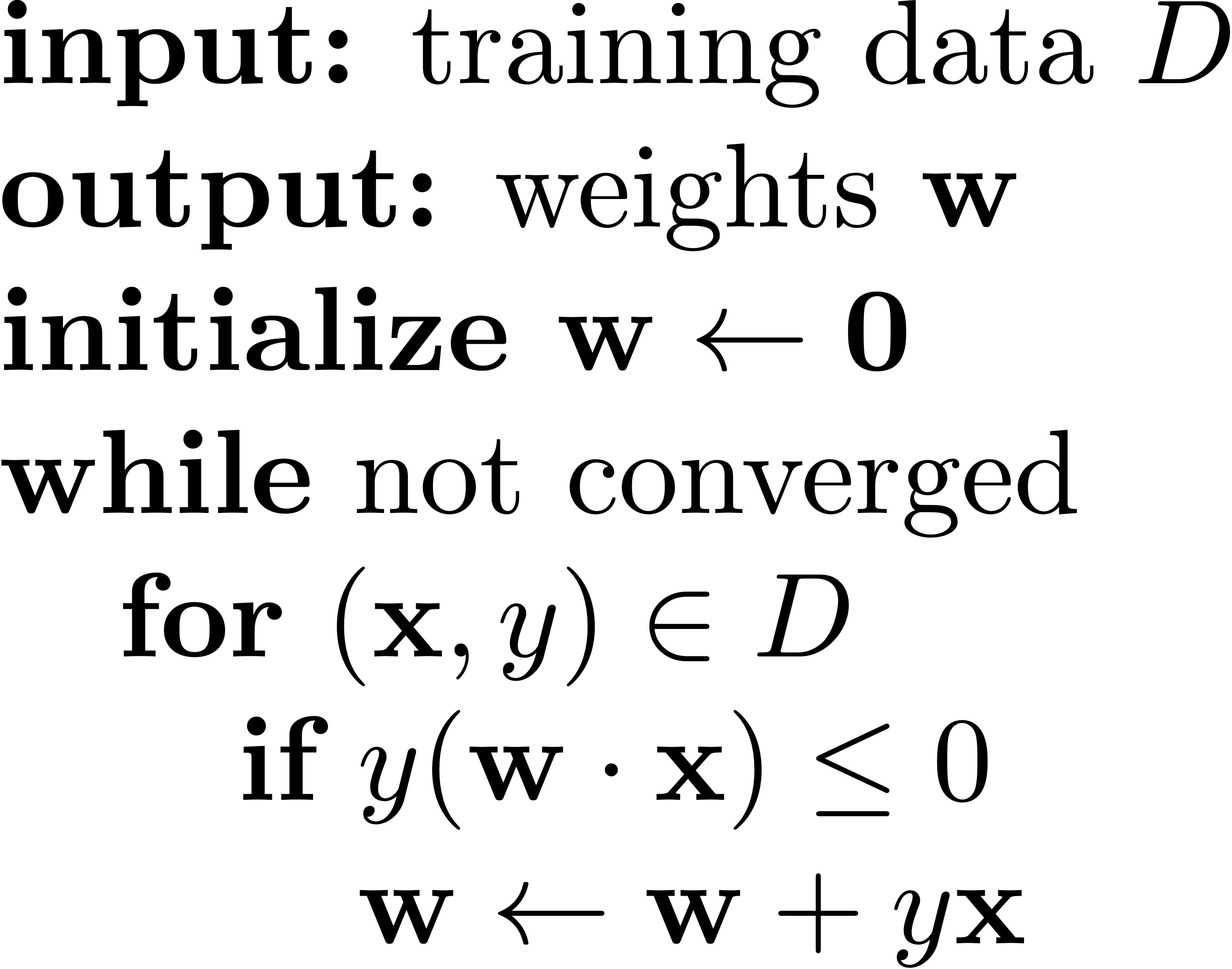 perceptron algorithm pseudocode