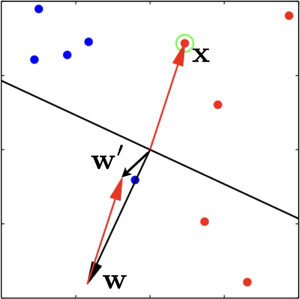 perceptron update example