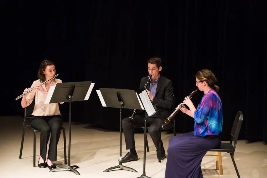 Photo of woodwind trio performance