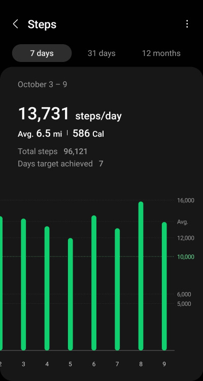 My step counter, which shows the results of my jogging hobby