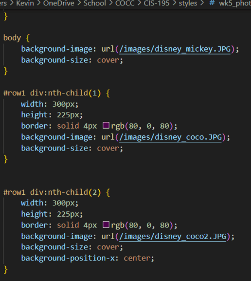 example of past css work on an album.