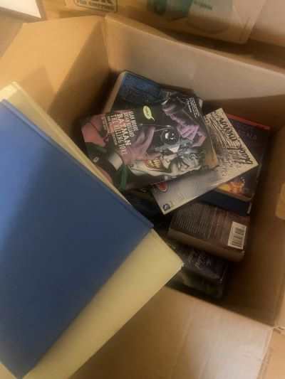 This is one of many boxes of books I own. I recently moved and out of the boxes I've begun to unpack the box filled with books was among the first.