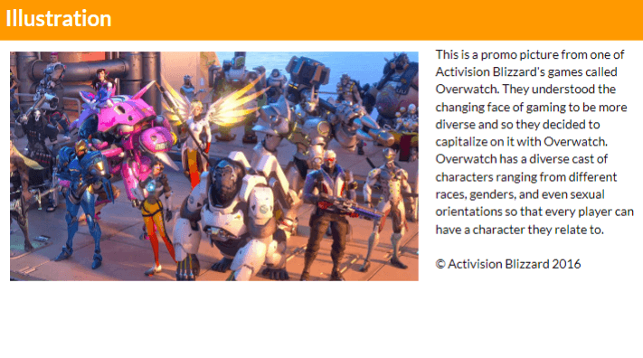 Activision's photo shows diversity, but without promotional information, it is not an advertisement.