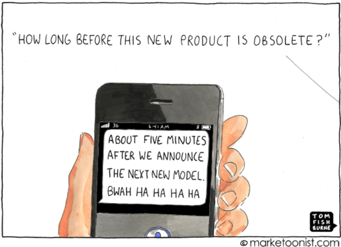How long before this new product is obsolte? About 5 minutes after we announce the next new model. Bwah Ha Ha Ha.
